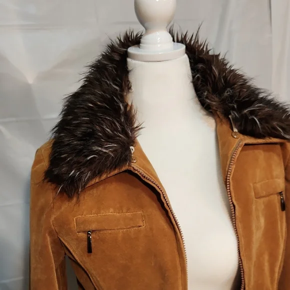 Paparazzi Women's Brown Teddy Jacket with Faux Fur Trim - Picture 3 of 11